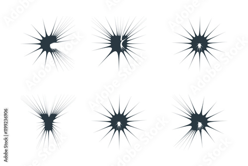 Abstract sparkle shape, sign and Contemporary Symbols