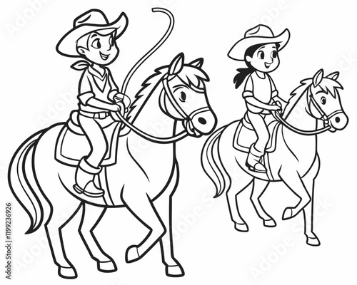 hours riding coloring page vector