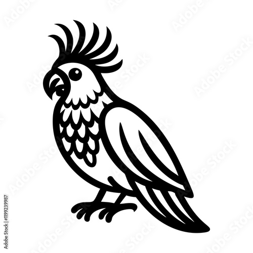 Cockatoo bird icon in glyph style