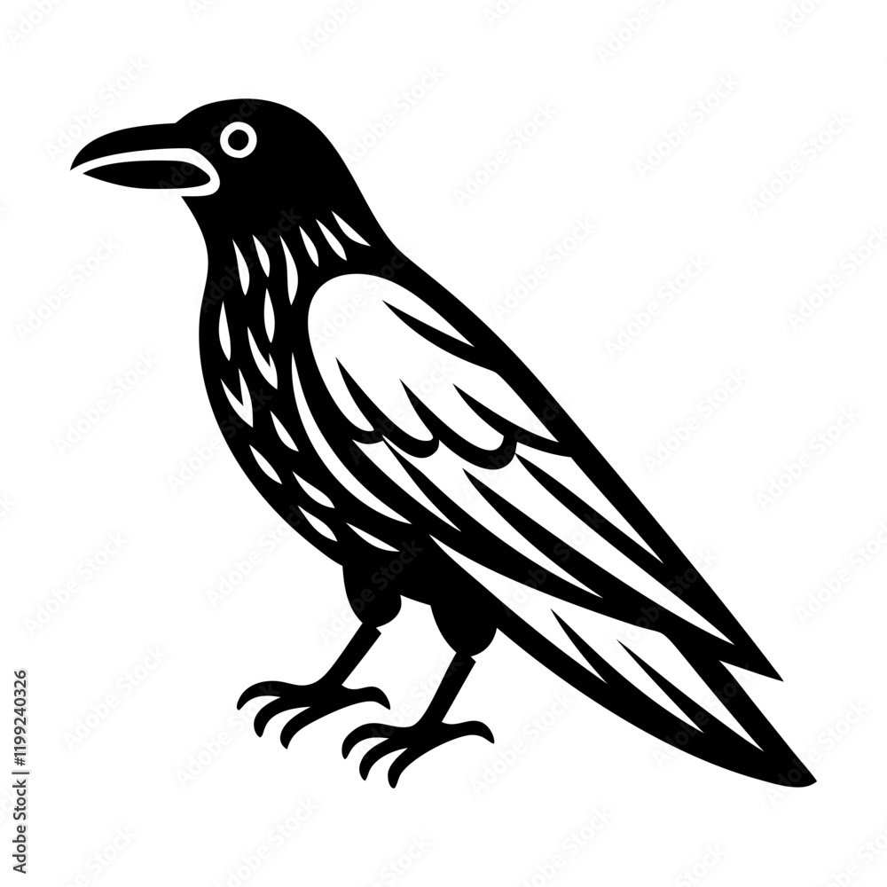 Naklejka premium A solid icon of crow