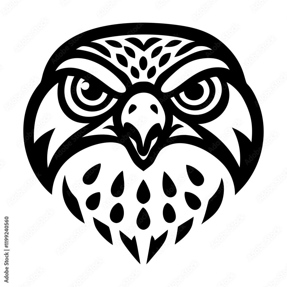 Fototapeta premium An icon of eurasian sparrowhawk in solid style