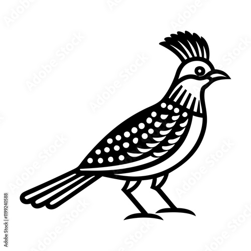 An icon of eastern whipbird in solid style