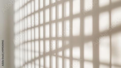 Abstract view of shadows on a wall forming a grid pattern creating visual depth photo