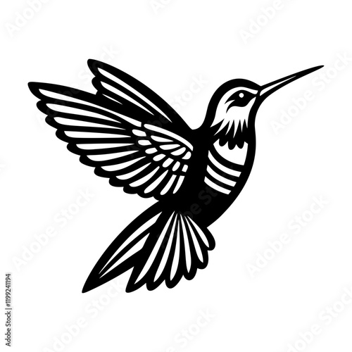 A solid icon of hummingbird