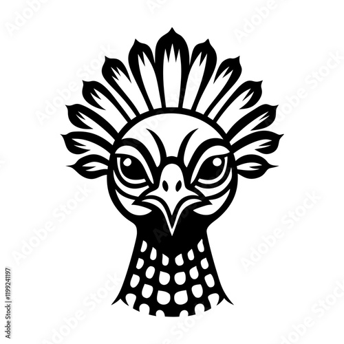 An icon of indian peafowl in solid style