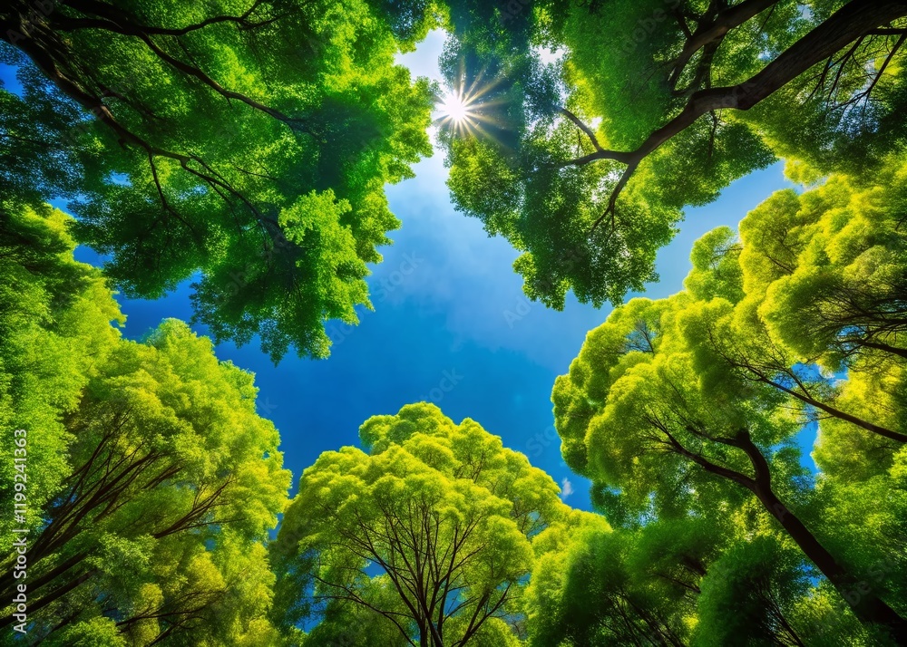 Fototapeta premium Silhouettes of Trees Reaching for Sky