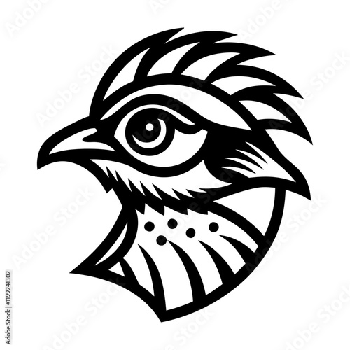 A solid icon of leiothrix bird