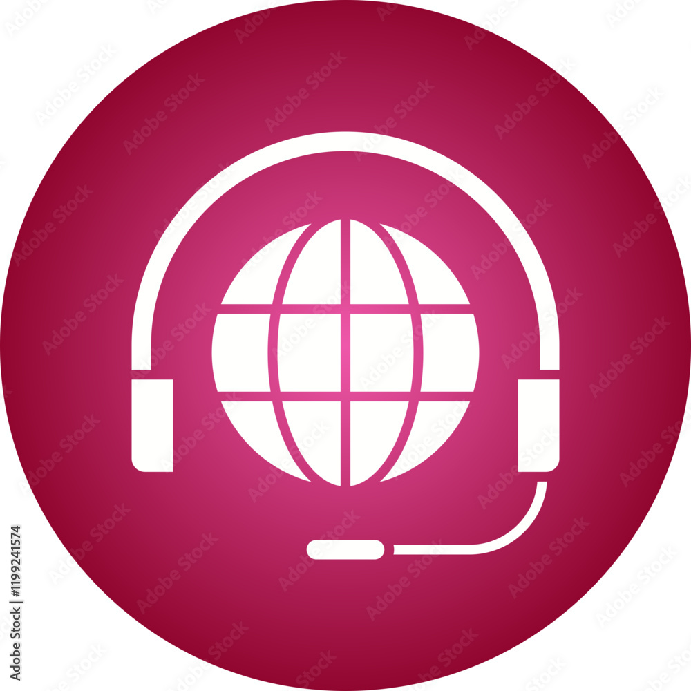 Worldwide Support icon single vector illustration Worldwide Support icon single vector illustration