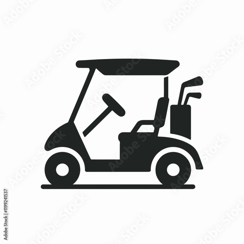 Golf Cart silhouette in black on a white background