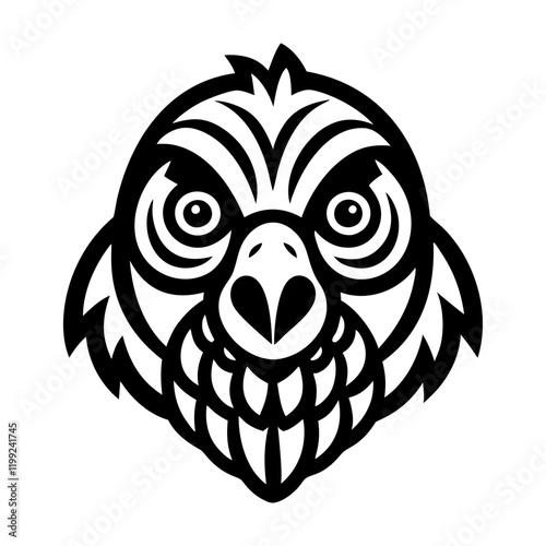 Solid style icon of parrot face