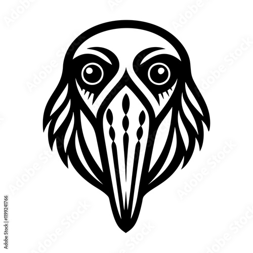 Pelican head icon in filled style