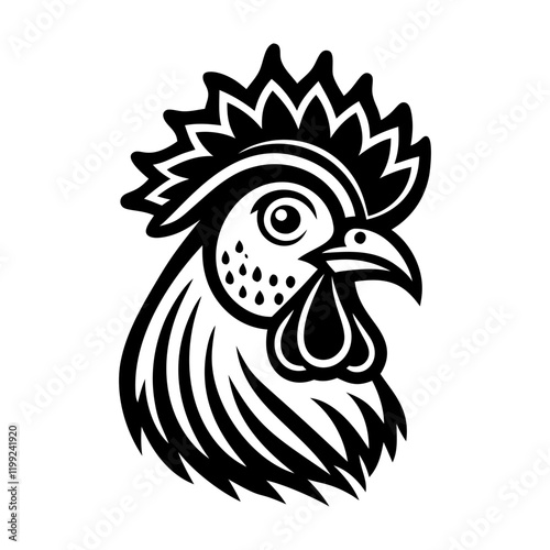 An icon of red junglefowl in solid style