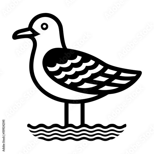 Seagull icon in filled style
