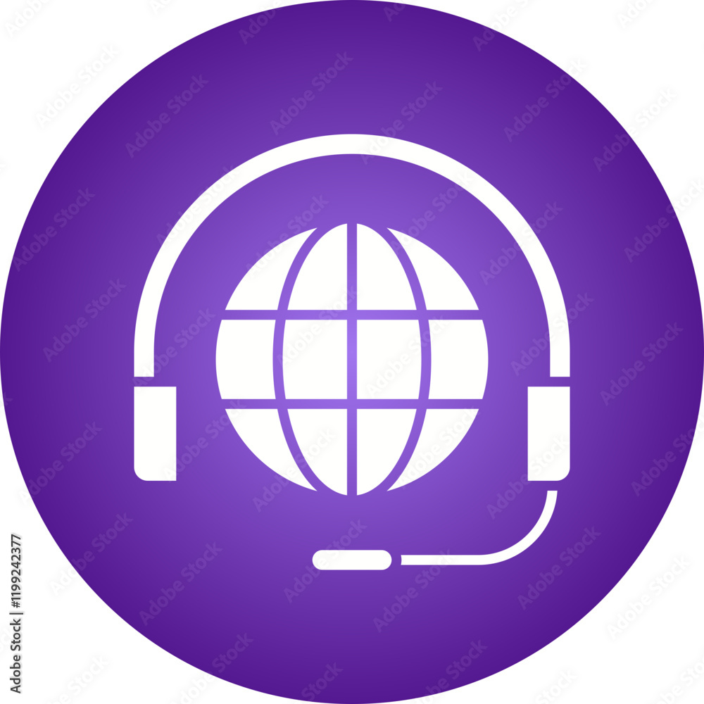 Worldwide Support icon single vector illustration Worldwide Support icon single vector illustration