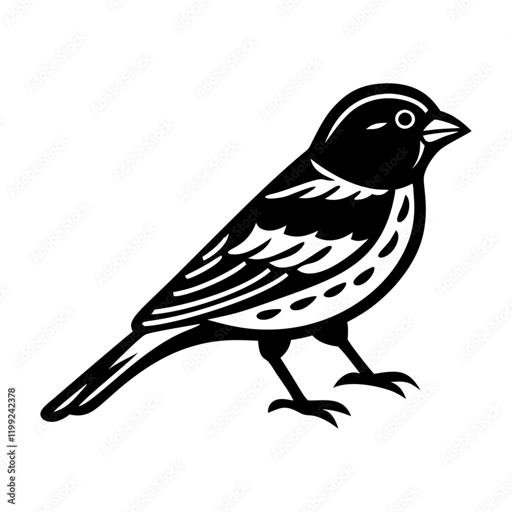 Fototapeta premium An icon of sparrow silhouette in solid style