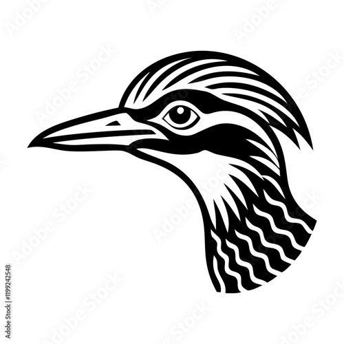 A solid icon of sunbittern face
