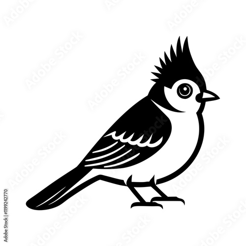 Tufted titmouse icon in filled style