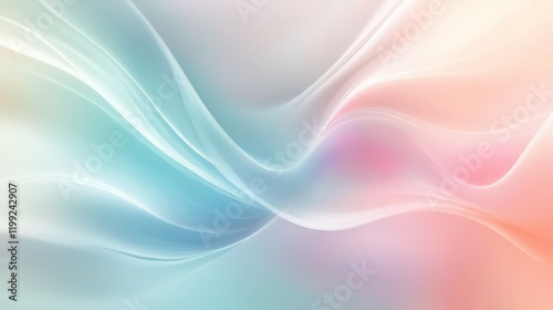 Wallpaper Mural Abstract flowing background with gentle curves of light blue, pink and cream hues Torontodigital.ca