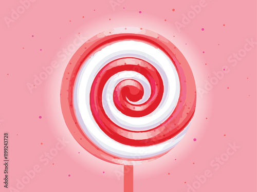 pink lollypop on a pink backgroundPrint
