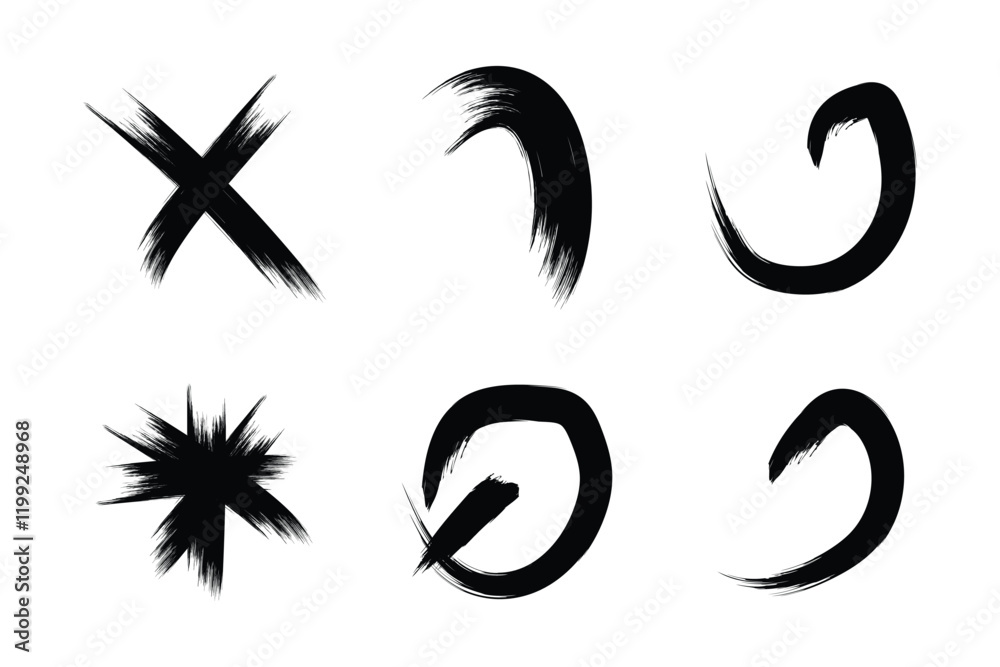 Fototapeta premium Grungey Brush Stroke Shapes for Modern Design