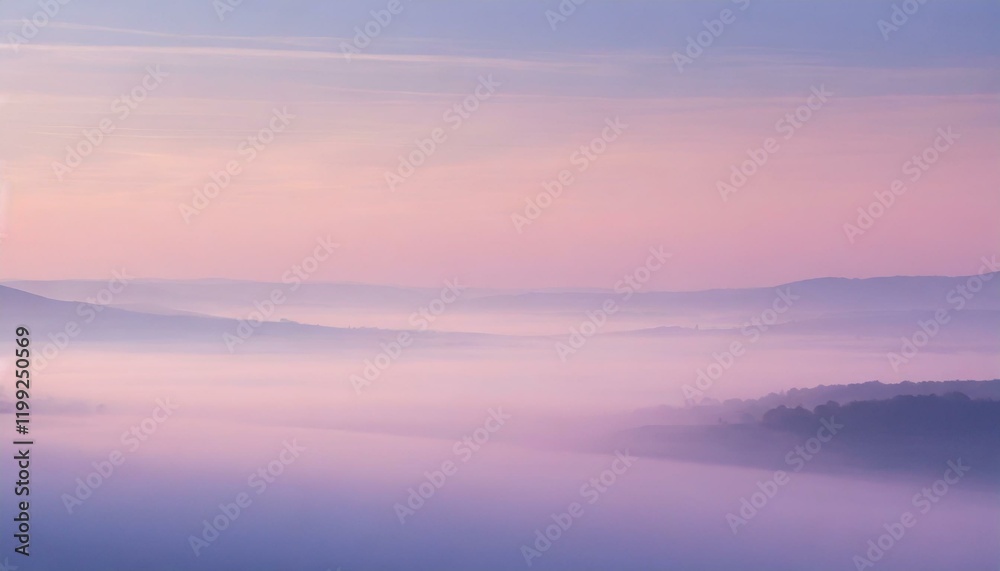 Fototapeta premium 薄紫色の霧の風景