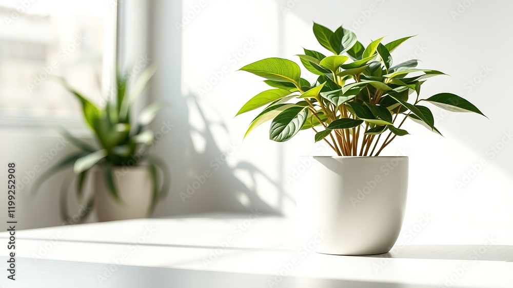 Minimalist Ceramic Potted Plant Sunlight Minimalist Ceramic Potted Plant Sunlight