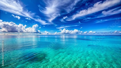 Wallpaper Mural Stunning Blue Sea Landscape AI Photo, Ocean Scenery, Coastal Views Torontodigital.ca