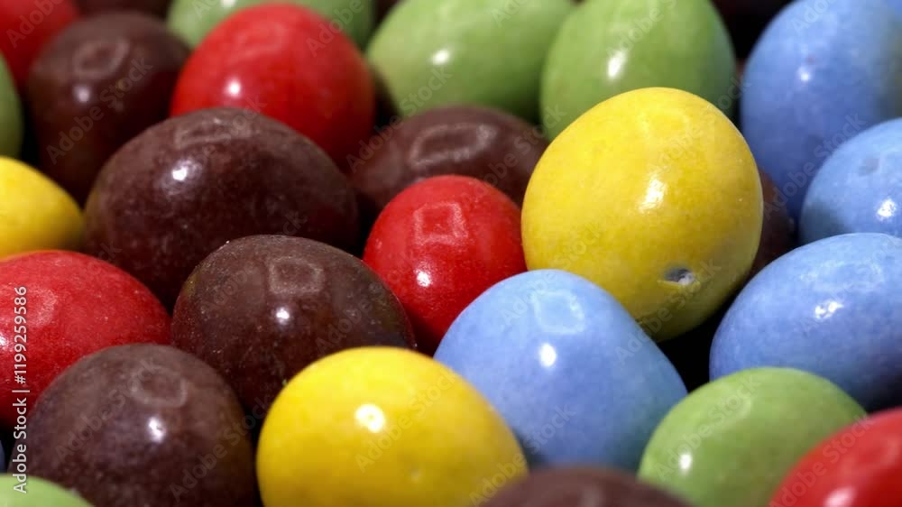 colorful chocolate candies background. Close up shot. Selective focus
