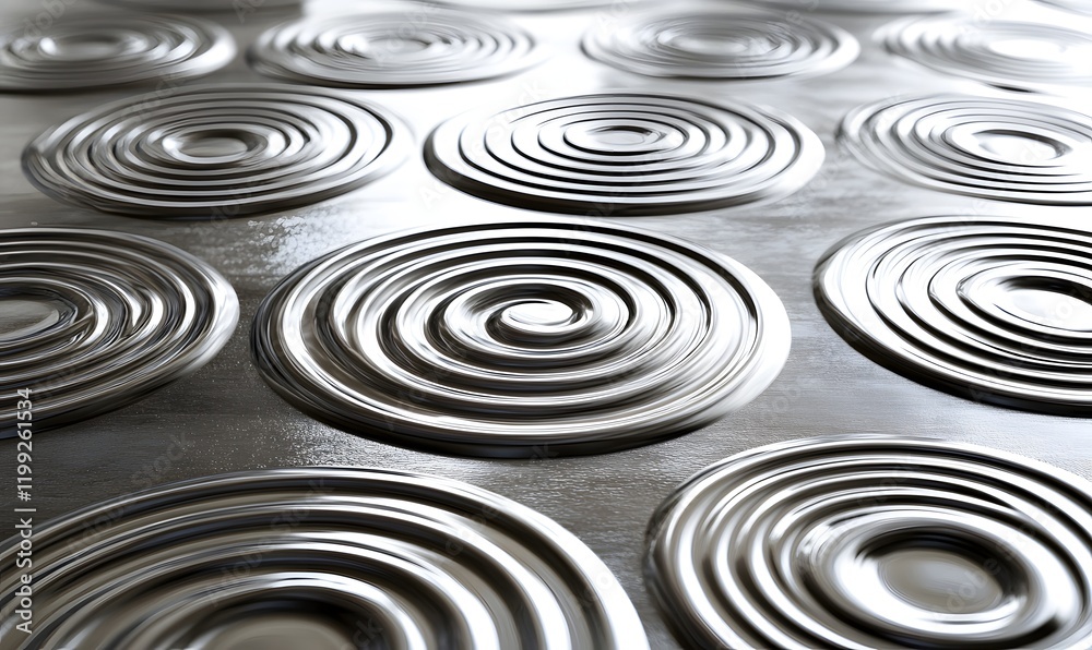 Abstract metallic surface with spiral patterns. Abstract metallic surface with spiral patterns.