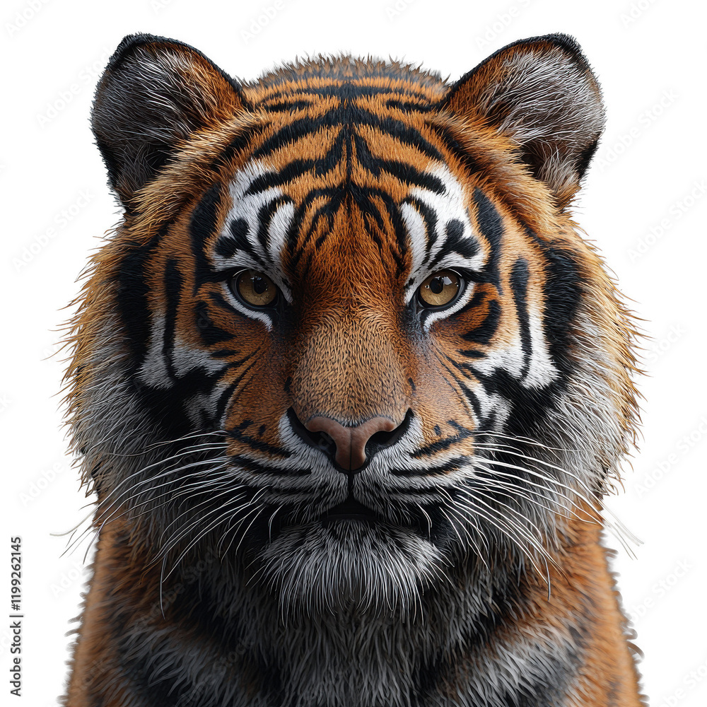 Fototapeta premium Tiger isolated on transparent background.