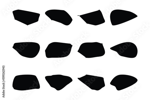 Blobs Liquid and fluid abstract shape 12 Set