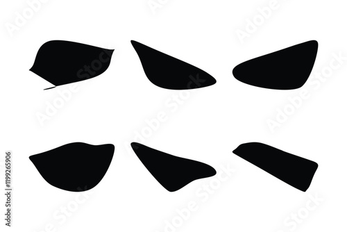 6 Blobs Liquid and fluid abstract shape Set