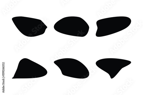 6 Blobs Liquid and fluid abstract shape Set