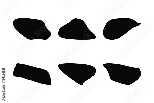 6 Blobs Liquid and fluid abstract shape Set