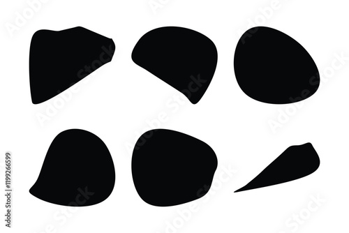 6 Blobs Liquid and fluid abstract shape Set