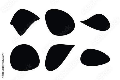 6 Blobs Liquid and fluid abstract shape Set