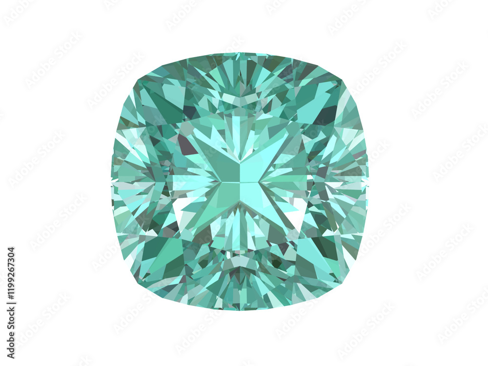 Fototapeta premium Mint Paraiba Cushion Cut Gems