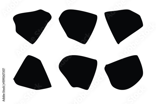 6 Blobs Liquid and fluid abstract shape Set