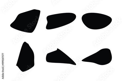 6 Blobs Liquid and fluid abstract shape Set