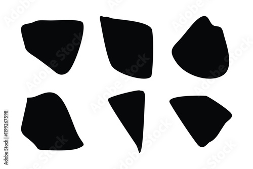 6 Blobs Liquid and fluid abstract shape Set