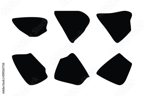 6 Blobs Liquid and fluid abstract shape Set