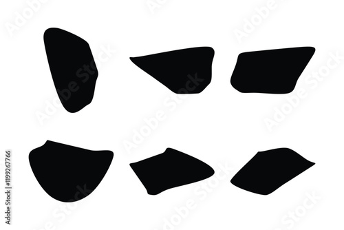 6 Blobs Liquid and fluid abstract shape Set