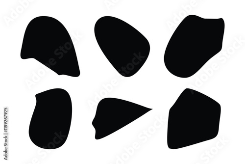 6 Blobs Liquid and fluid abstract shape Set