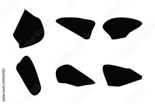 6 Blobs Liquid and fluid abstract shape Set