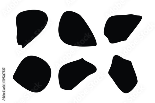 6 Blobs Liquid and fluid abstract shape Set