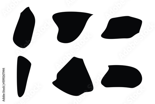 6 Blobs Liquid and fluid abstract shape Set