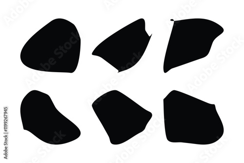 6 Blobs Liquid and fluid abstract shape Set