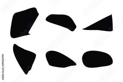 6 Blobs Liquid and fluid abstract shape Set