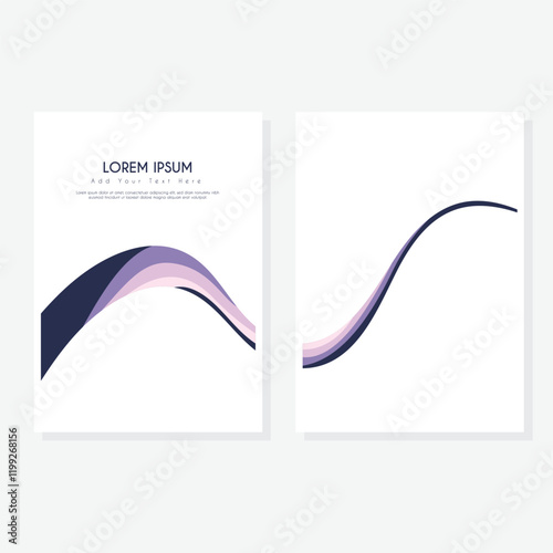 Modern cover design set. Blue, white abstract line pattern. Creative wavy stripe vector collection for business background, certificate, contemporary.	
