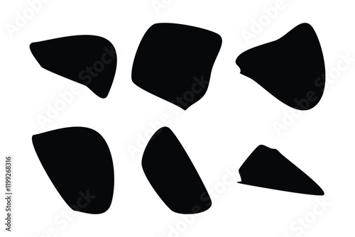 6 Blobs Liquid and fluid abstract shape Set